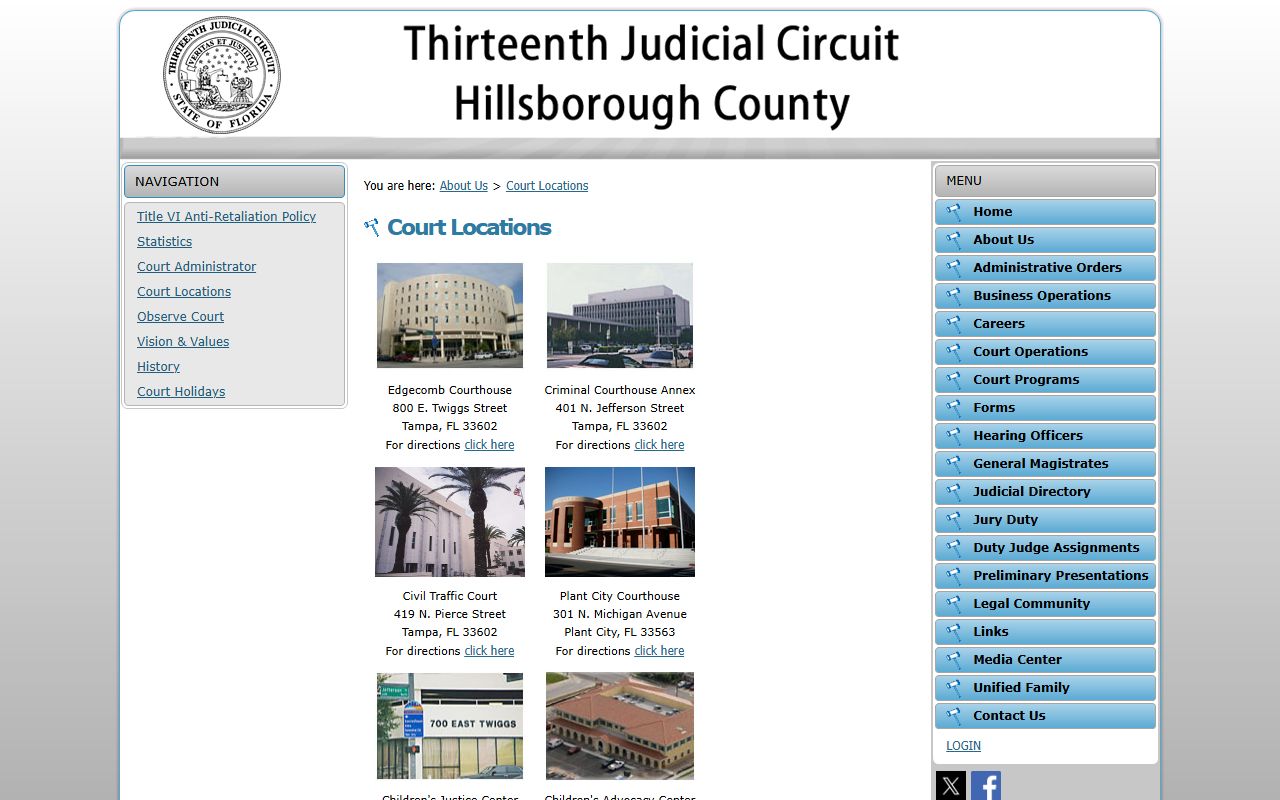 Hillsborough County circuit court locations court records