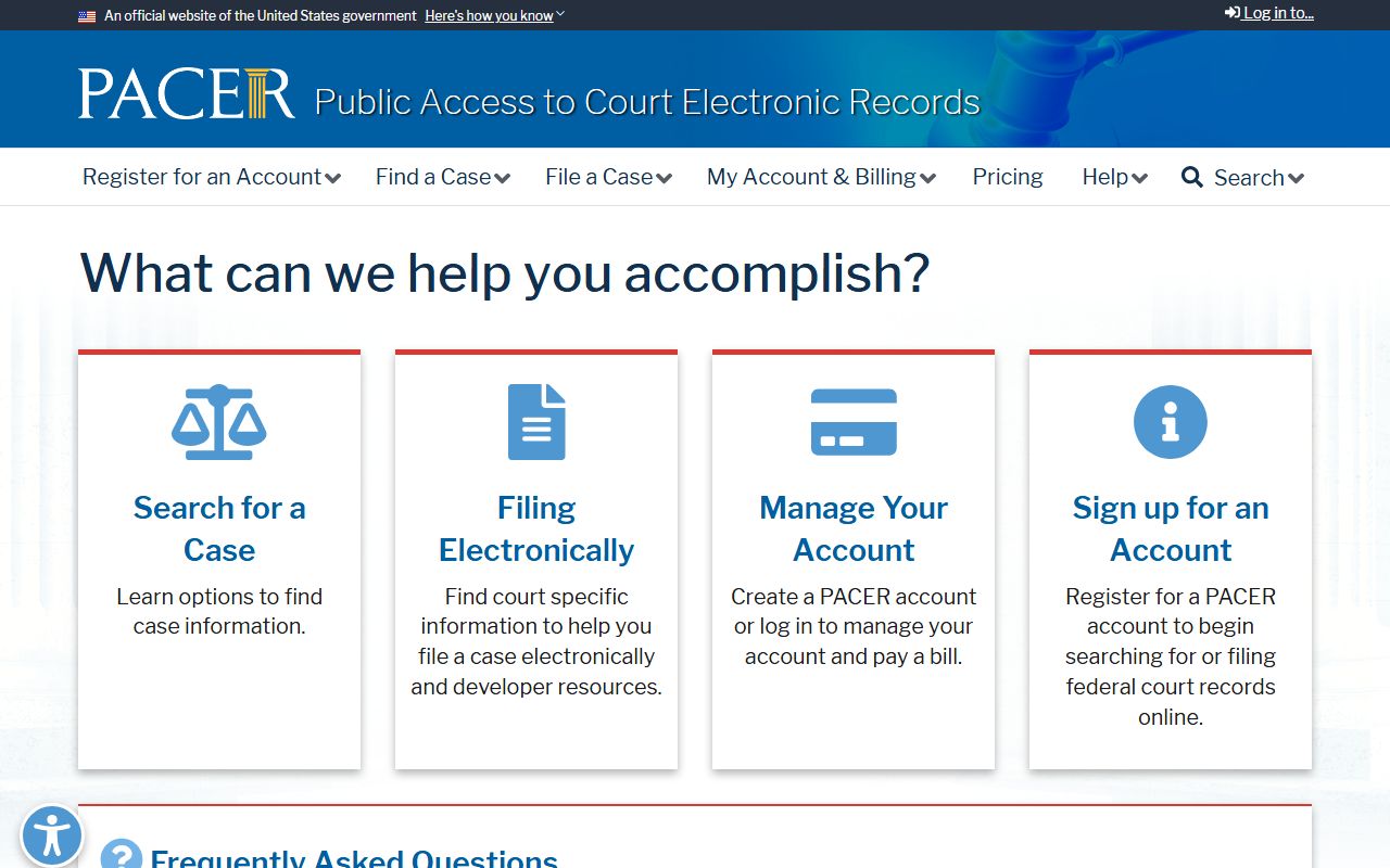 PACER federal court dockets for Hillsborough County and the Middle District of Florida