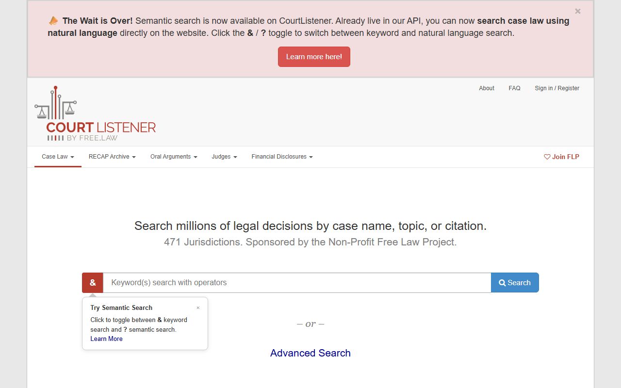 CourtListener free court records and Hillsborough County federal court dockets